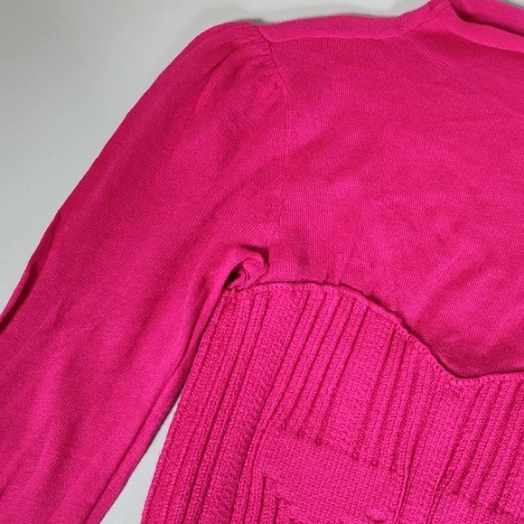 Anthropologie Pink Turtleneck Fitted Sweater Dress XS - Picture 9 of 14